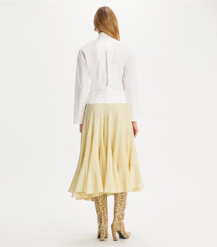 Flared Cotton Silk Skirt - Image 3