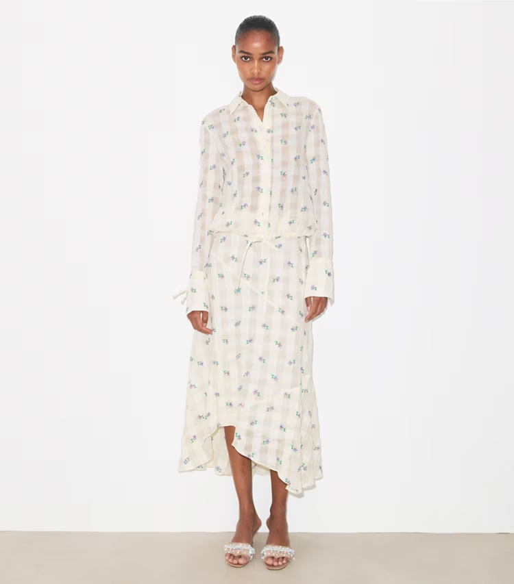 Embroidered Linen Skirt - Image 2