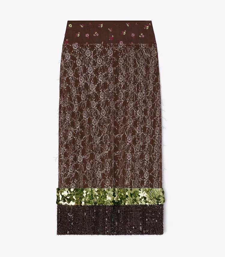 Embellished Lace Skirt