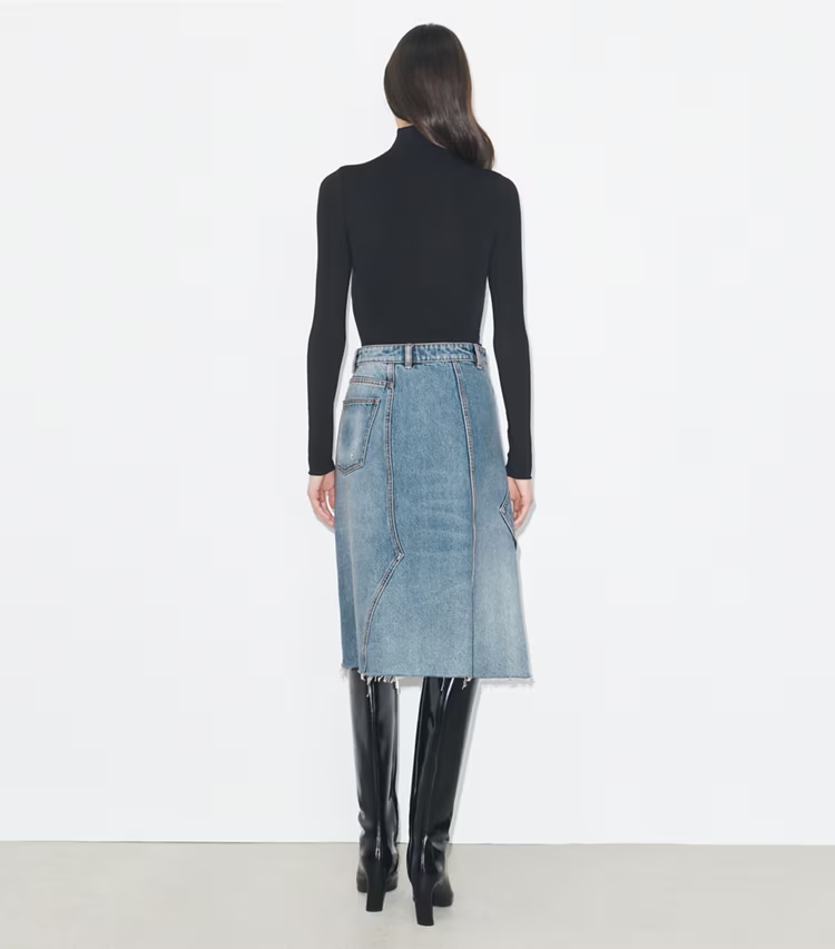 Deconstructed Denim Skirt - Image 3