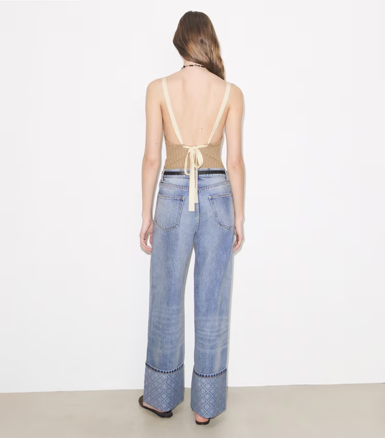 Contrast Cuff Straight Leg Jean - Image 3