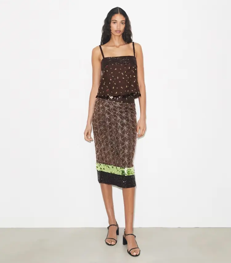 Embellished Lace Skirt - Image 2