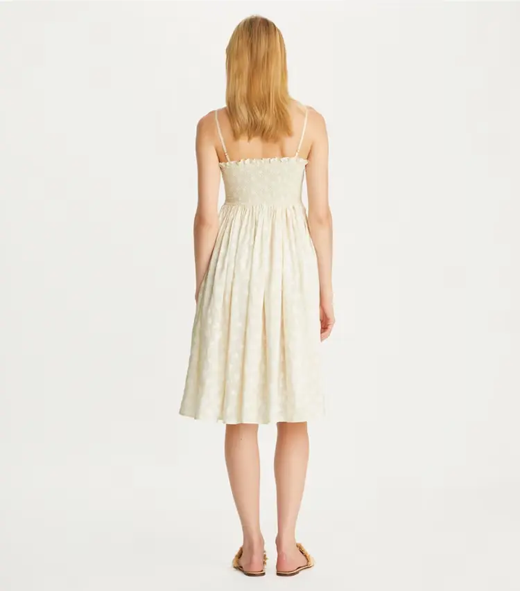 Strapless Smocked Silk Dress - Image 3